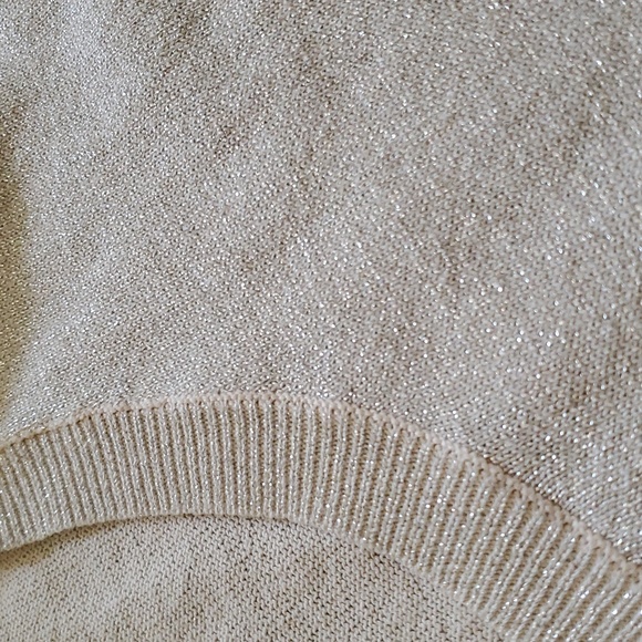 Banana Republic Factory Women's Medium 3/4 Sleeves Boxy Holiday Metallic Sweater - Picture 8 of 9